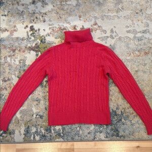 Women's Vintage Pink Cashmere Turtleneck Sweater Lord & Taylor SZ Medium